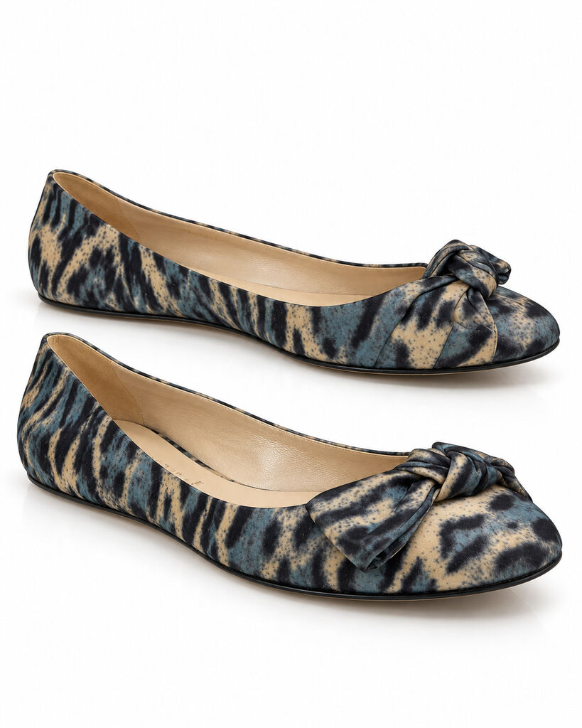 Shoes Satin Bei/Blu