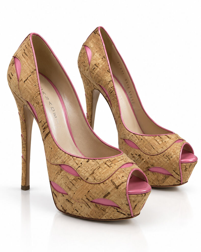 Shoes Cork Bei/Rose