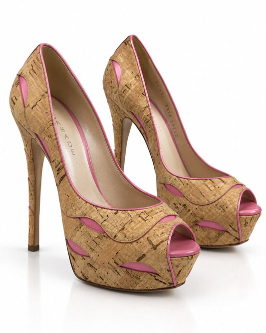 Shoes Cork Bei/Rose