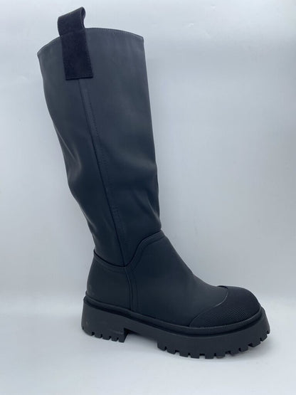 Black Chunky Sole Tall Boot