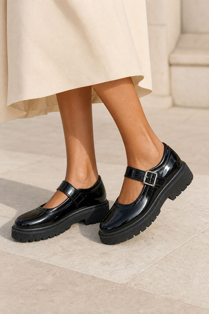 Mary Jane Shoe Vernice BLACK