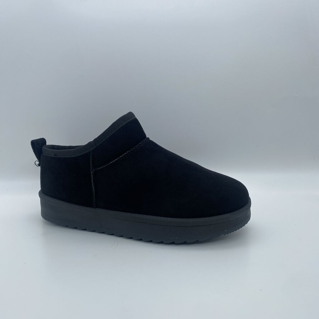 Black Suede Slip-On Shoe with Cushioned Sole
