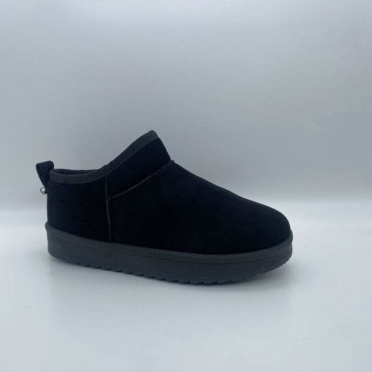 Black Suede Slip-On Shoe with Cushioned Sole