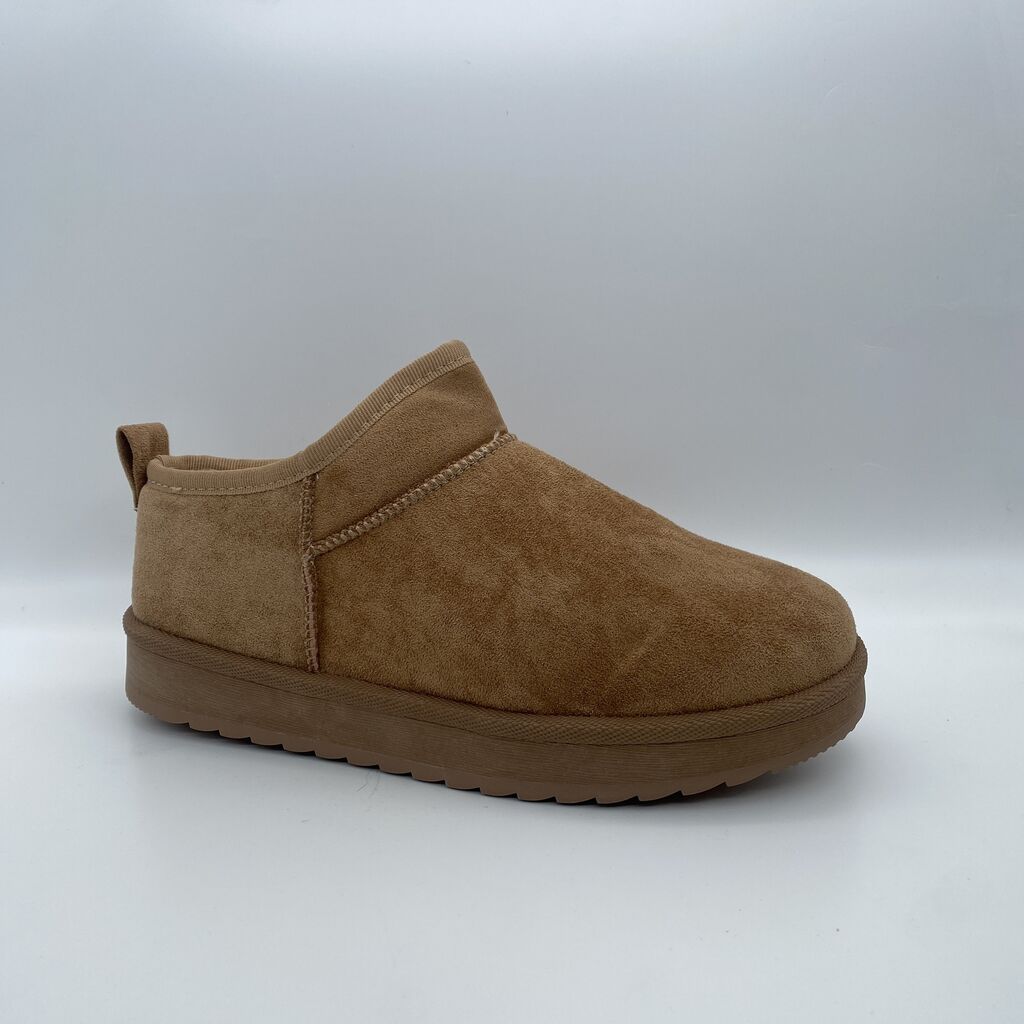 Tan Suede Slip-On Shoes with Cushioned Soles