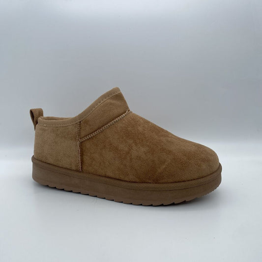Tan Suede Slip-On Shoes with Cushioned Soles