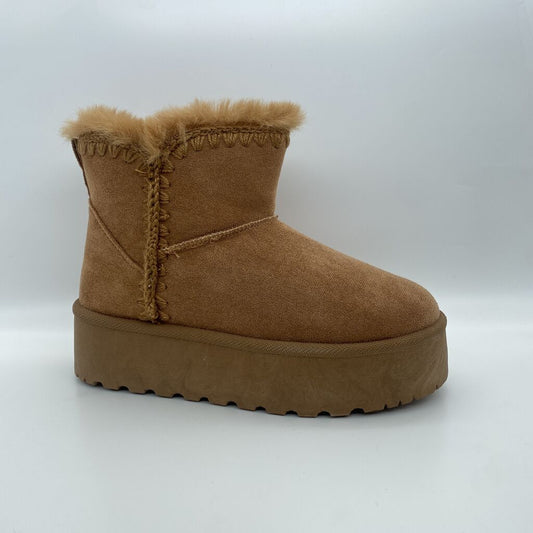 Ankle Boot Sue/Fur CAMEL