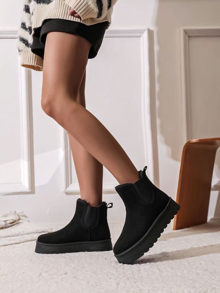 Ankle Boot Sue/Fur BLACK