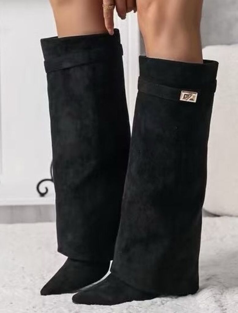 Knee High Boot Suede BLACK