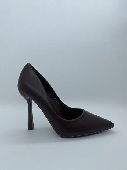 Chocolate Brown Stiletto Heels with Pointed Toe