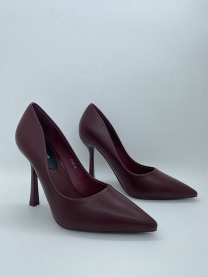 Burgundy Patent Pumps with Elegant Heel