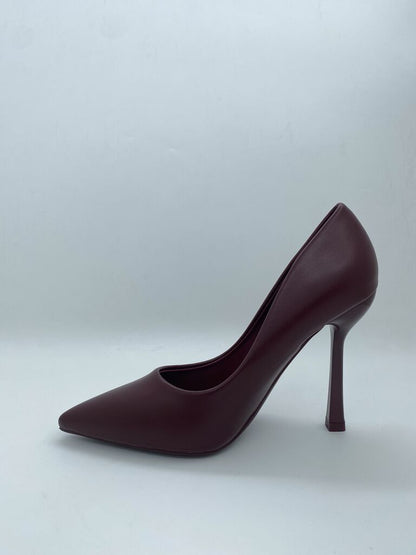 Burgundy Patent Pumps with Elegant Heel