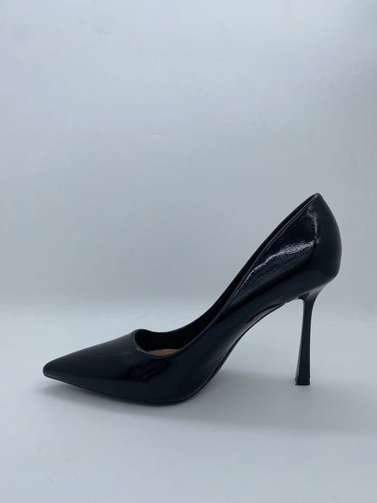 Black Glossy Stiletto Pumps with Pointed Toe