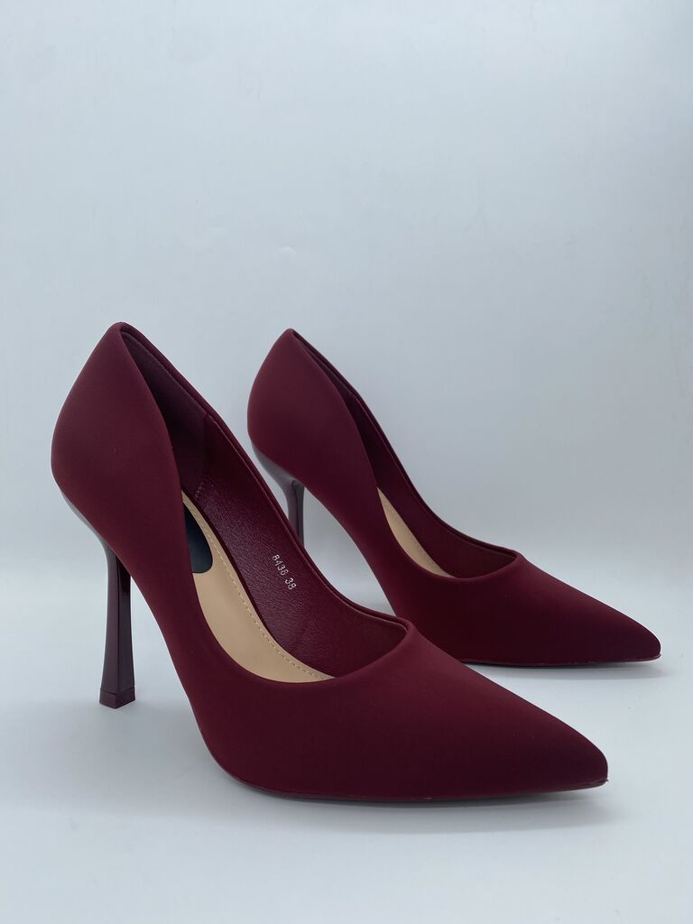 Burgundy Sleek Heels with Pointed Toe