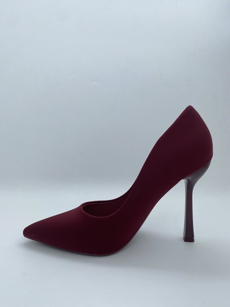 Burgundy Sleek Heels with Pointed Toe
