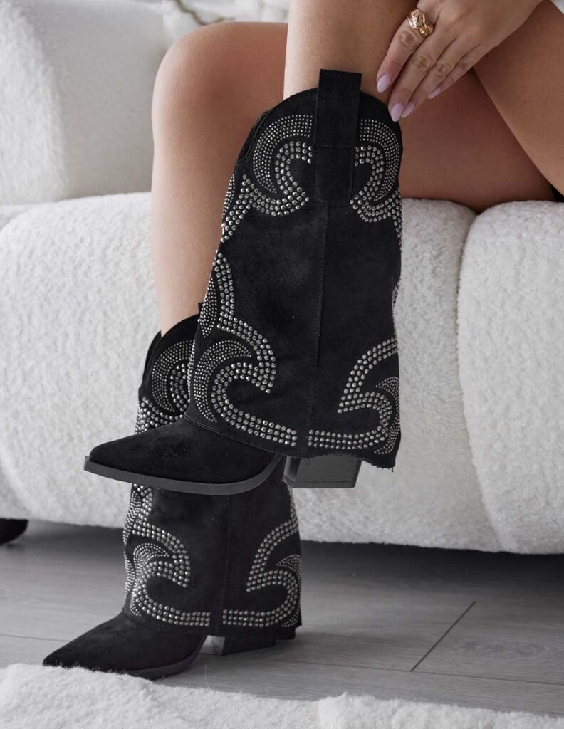 Western Boot Suede BLACK