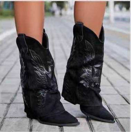 Western Boot Suede BLACK