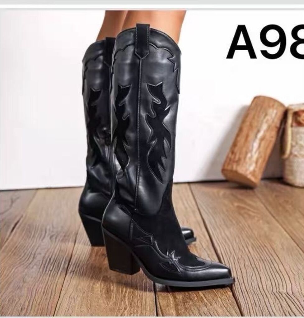 Western Boot Nappa BLACK