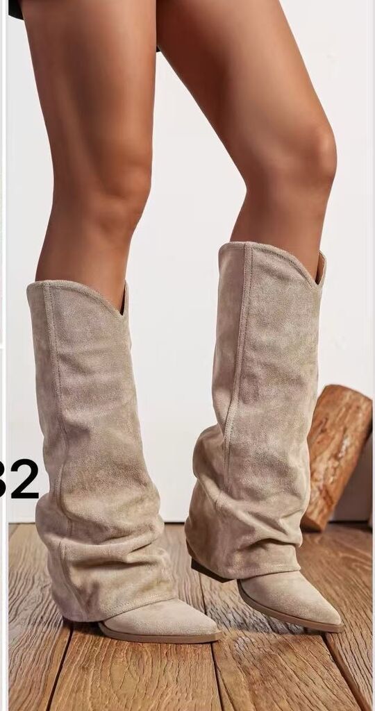 Knee High Boot Suede KHAKI