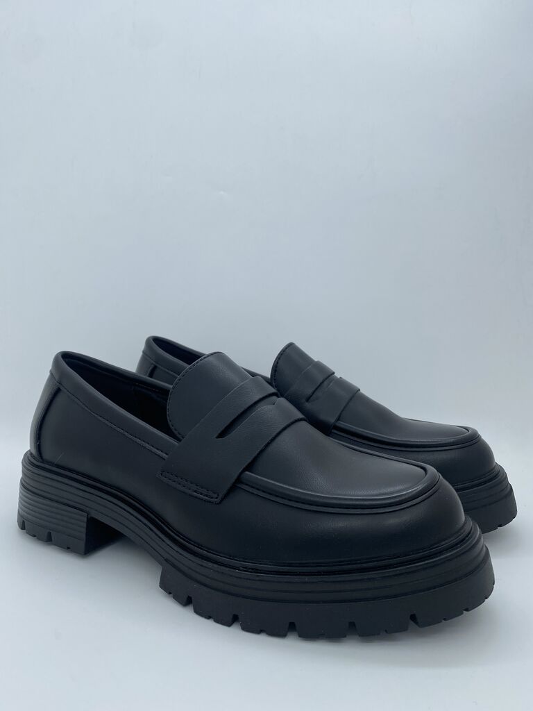 Black Loafers with Chunky Sole