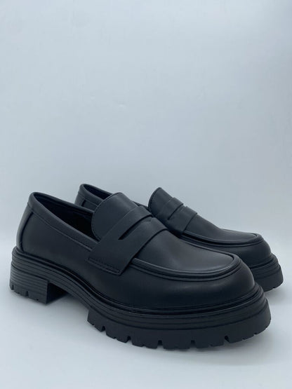 Black Loafers with Chunky Sole