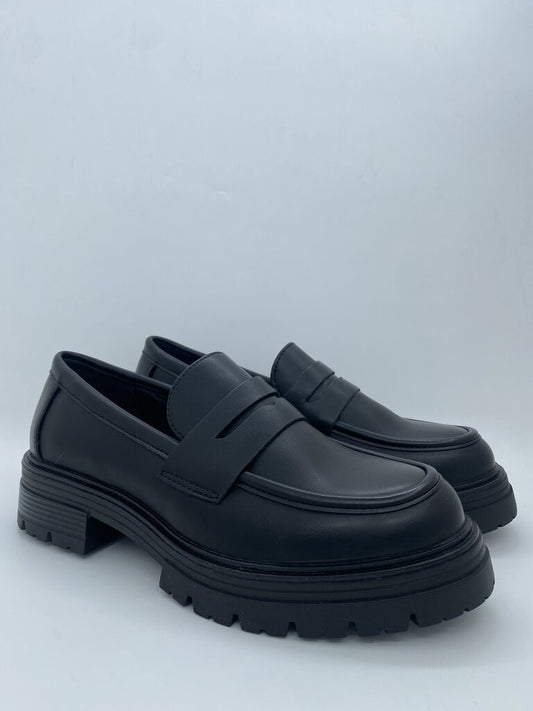 Black Loafers with Chunky Sole
