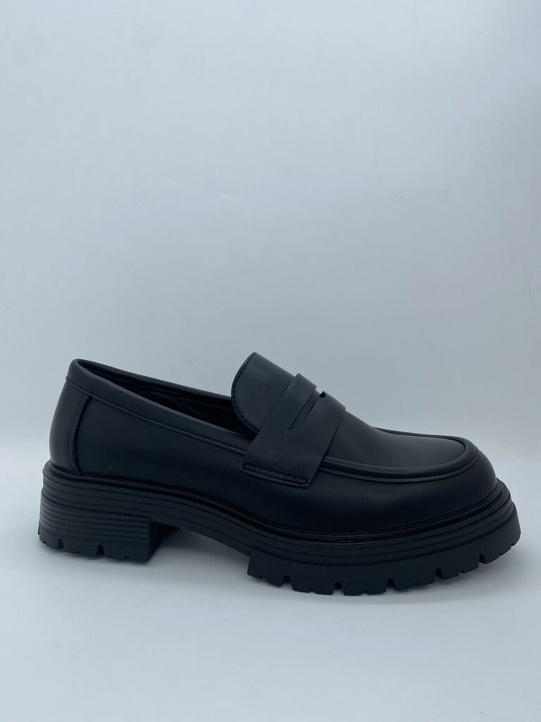 Black Loafers with Chunky Sole