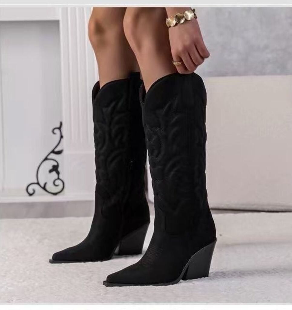 Western Boot Suede BLACK
