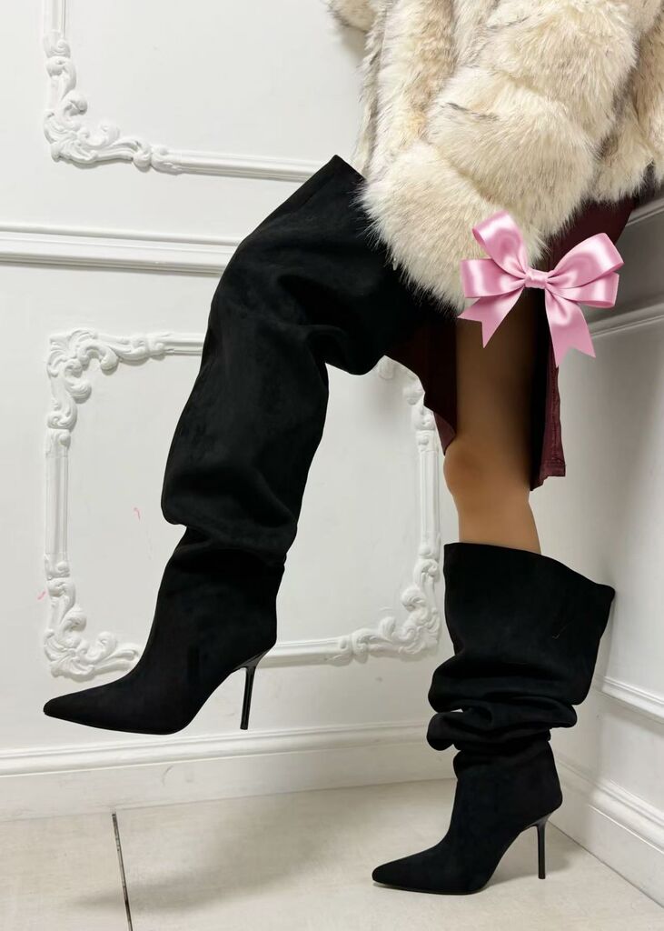 Over the Knee Boot Suede BLACK
