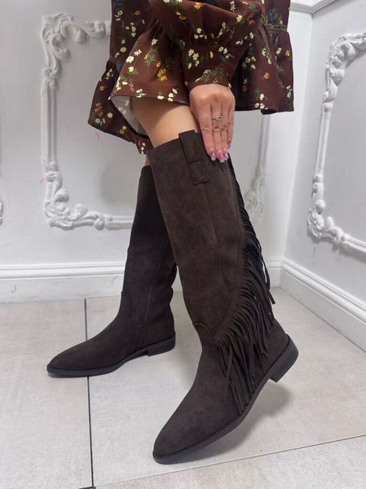 Knee High Boot Suede BROWN
