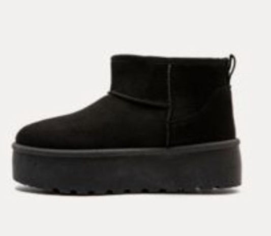 Ankle Boot Sue/Fur BLACK