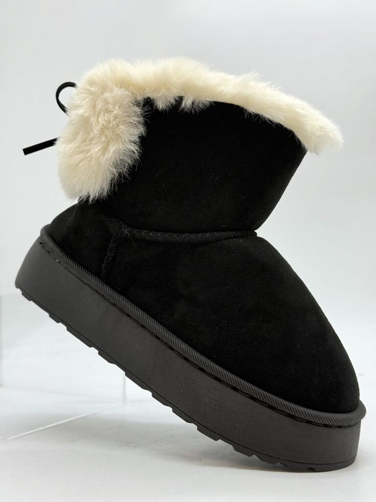 Ankle Boot Sue/Fur BLACK