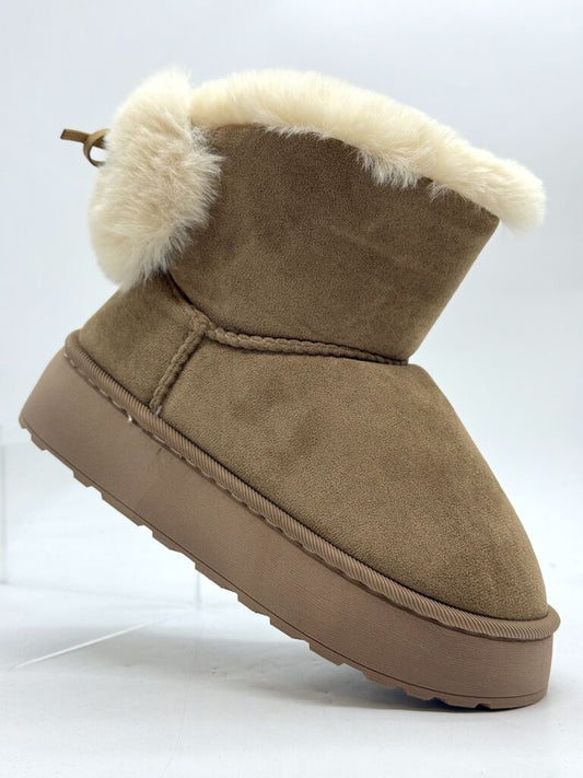 Ankle Boot Sue/Fur KHAKI