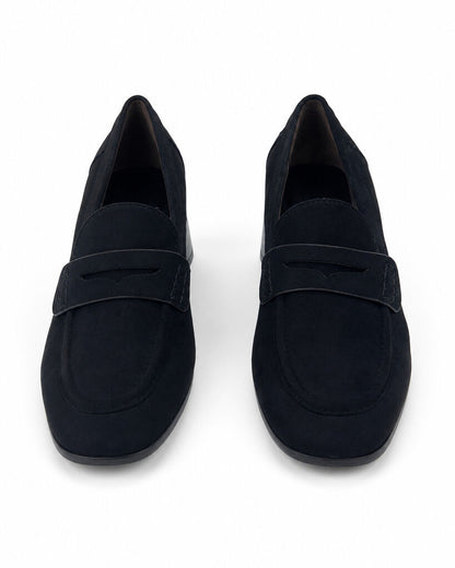 Heeled Loafer Suede BLACK