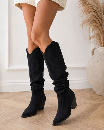 Western Boot Suede BLACK