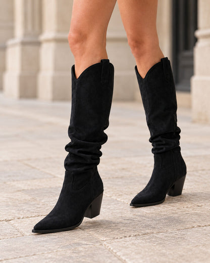 Western Boot Suede BLACK