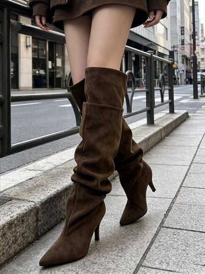 Over the Knee Boot Suede BROWN