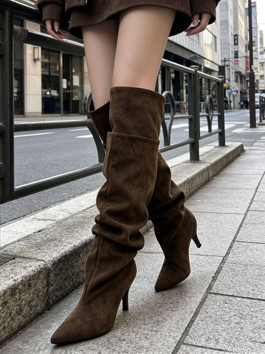 Over the Knee Boot Suede BROWN