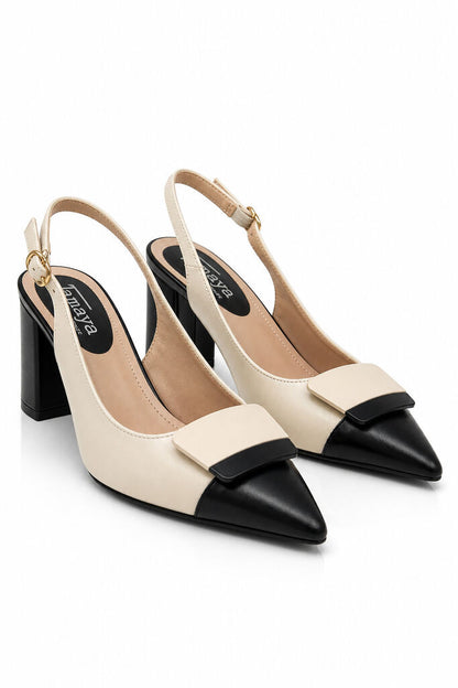 Sling-Back Nappa BEI/BLK