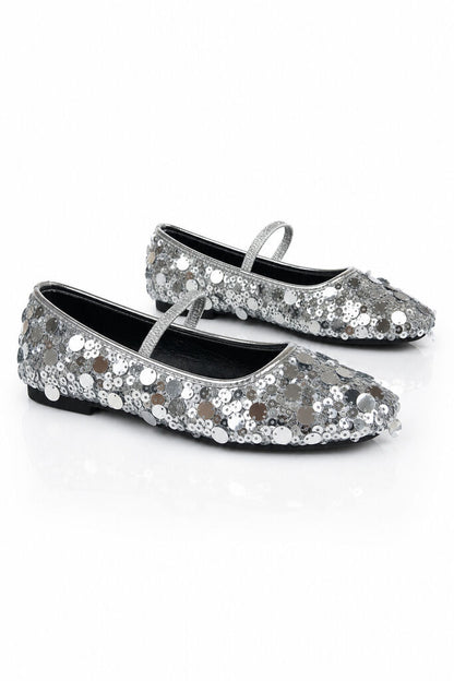 Mary Jane Shoe Pailletts SILVER