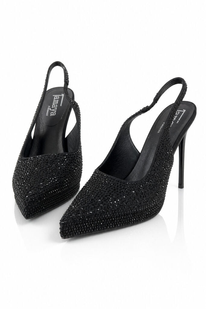 Sling-Back Strass BLACK
