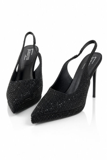 Sling-Back Strass BLACK