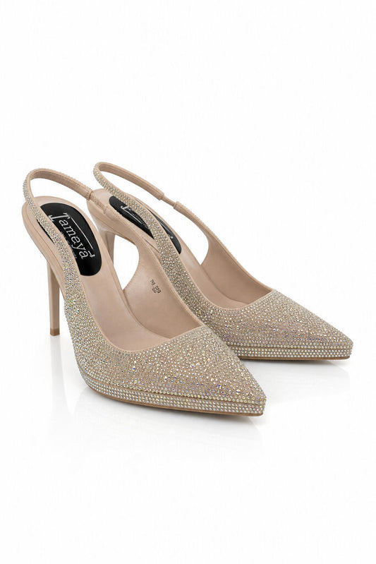 Sling-Back Strass NUDE