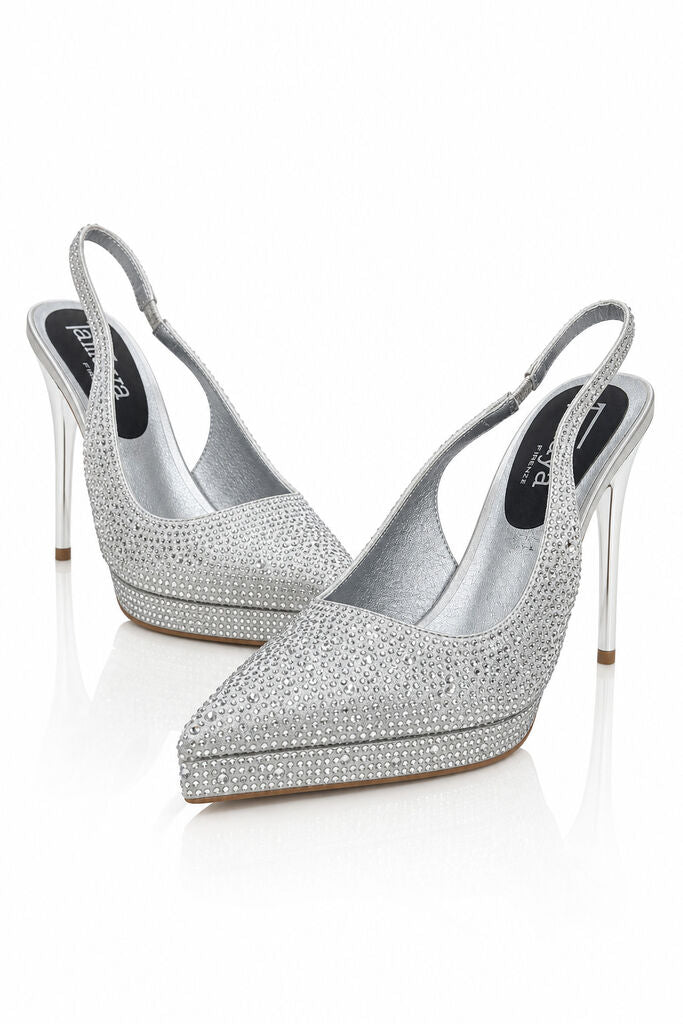 Sling-Back Strass SILVER