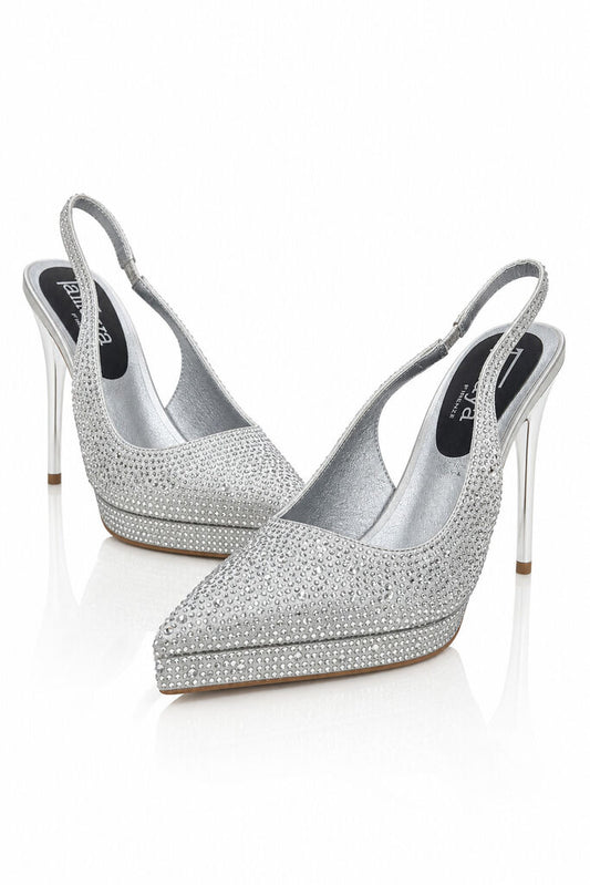 Sling-Back Strass SILVER