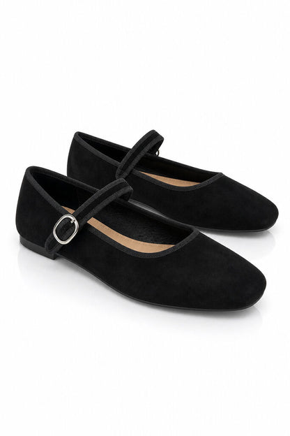 Mary Jane Shoe Suede BLACK