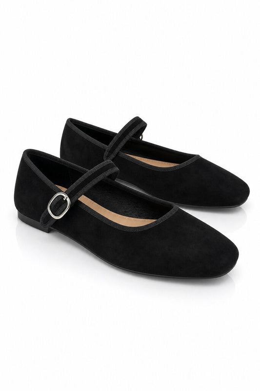 Mary Jane Shoe Suede BLACK