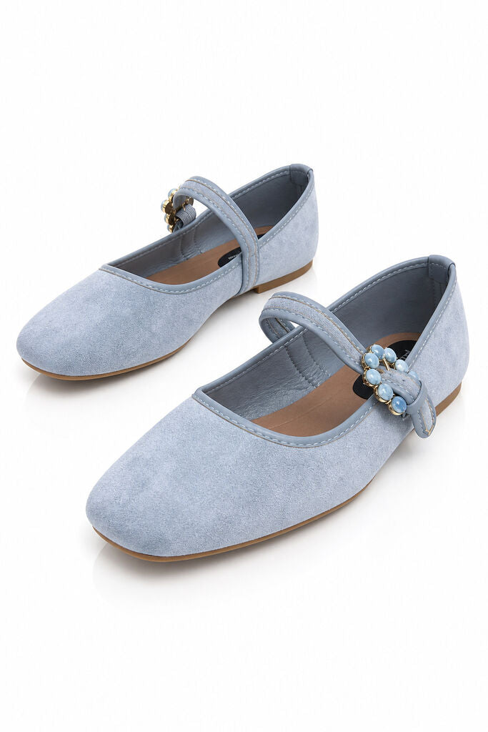 Mary Jane Shoe Suede BLUE