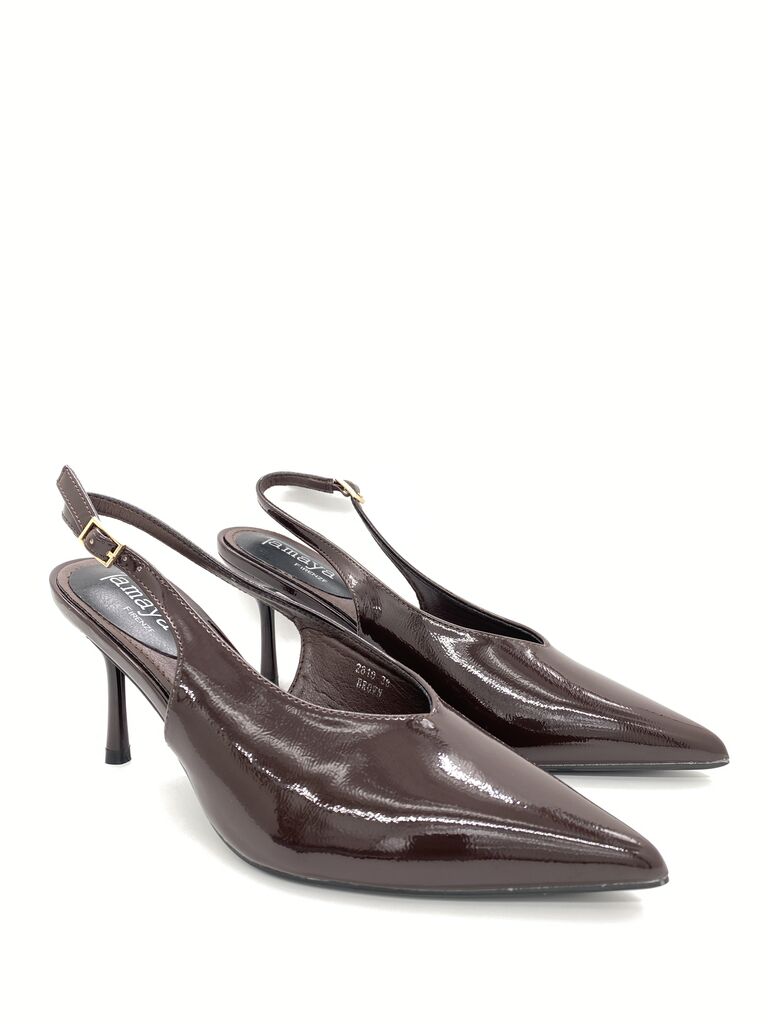 Sling-Back Vernice BROWN