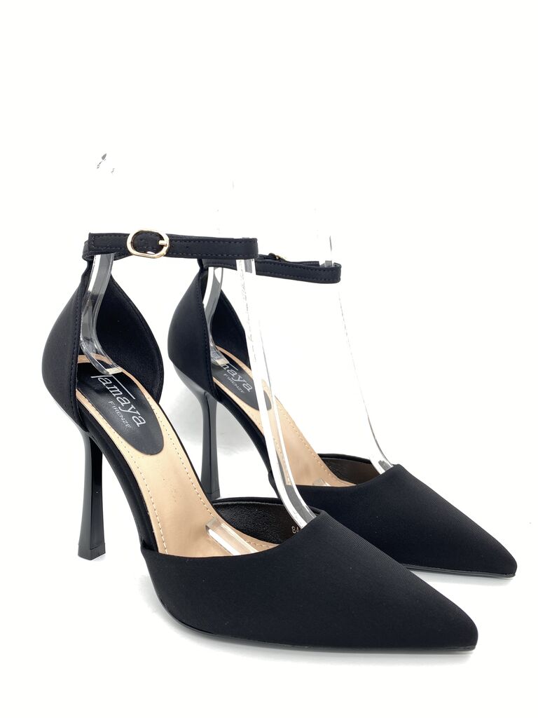 Ankle Strap Pump Tessuto BLACK