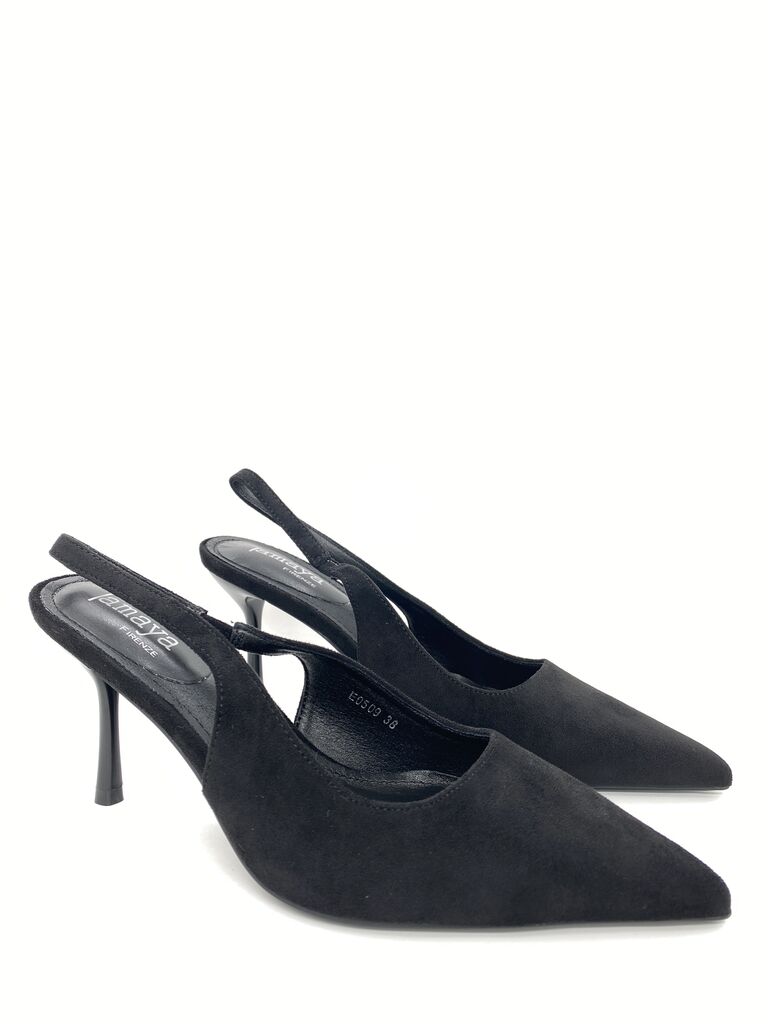 Sling-Back Suede BLACK